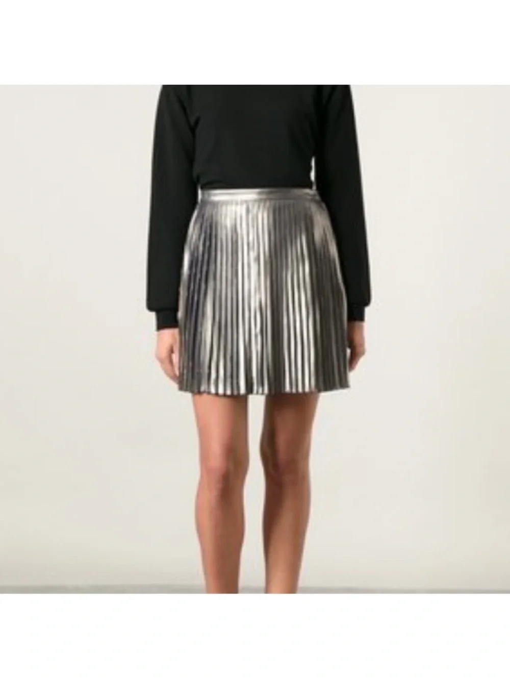 NWT Tory Burch Mini Metallic Pleated Skirt - $450 Size: 8